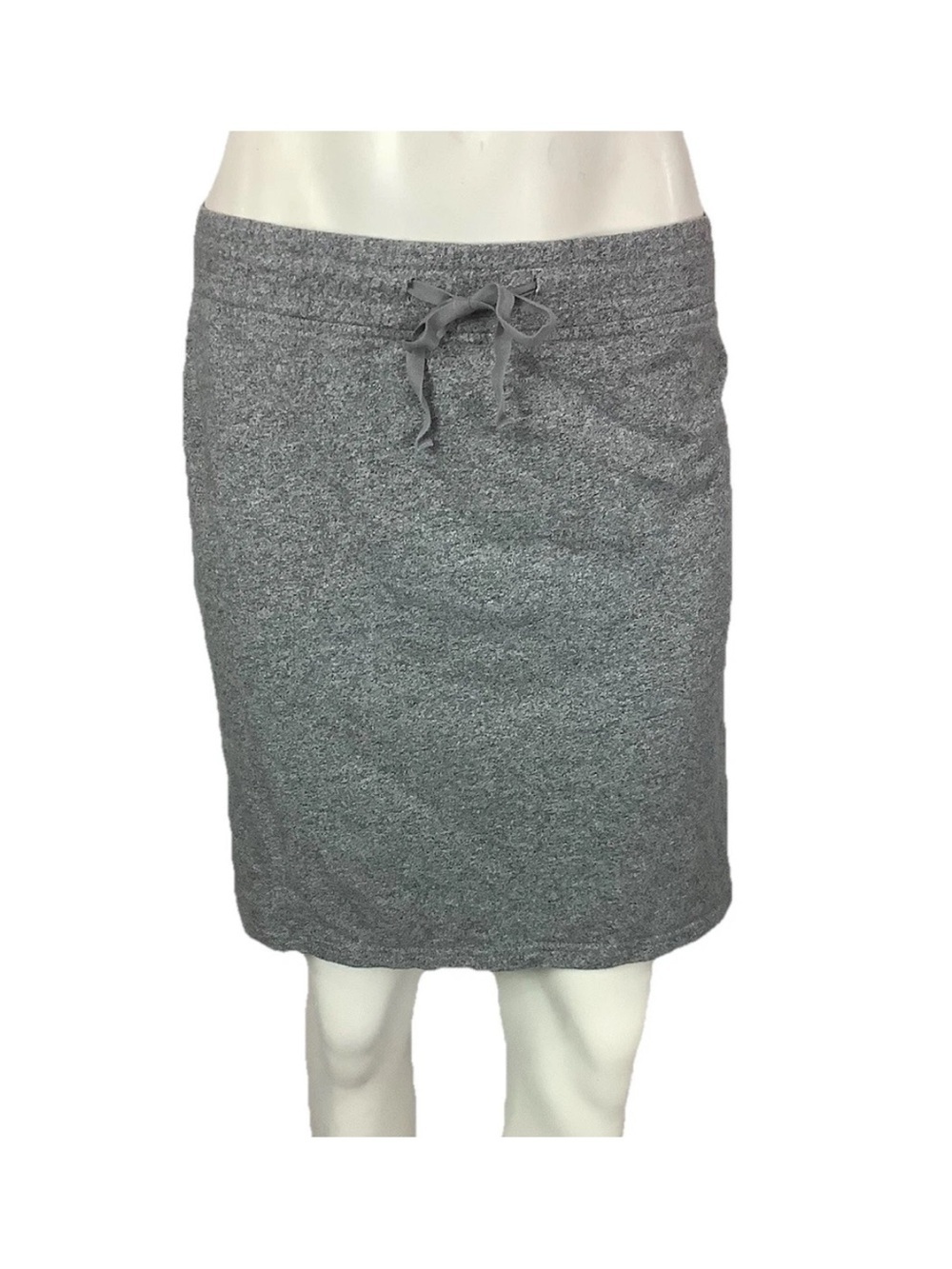Pure Jill Sz XS 100% Cotton Casual Pullon Drawstring Waist A-Line Skirt Gray